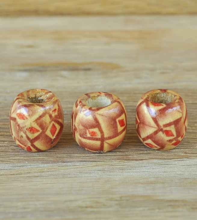 Wooden Beads x 3 - Leaf